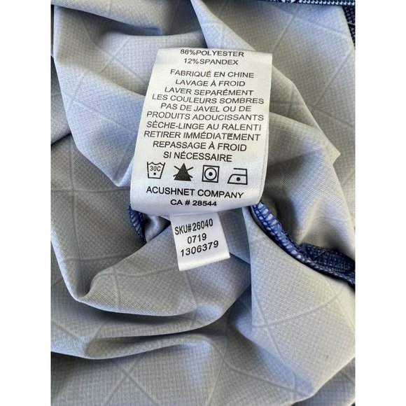 FootJoy FJ Mens Golf Polo Short Sleeve Blue Shirt Sz XL Logo Diamond Pattern - Picture 5 of 9